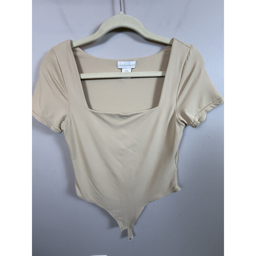 House of Harlow 1960 Body Suit Womens Size Medium Beige Stretch Capsule